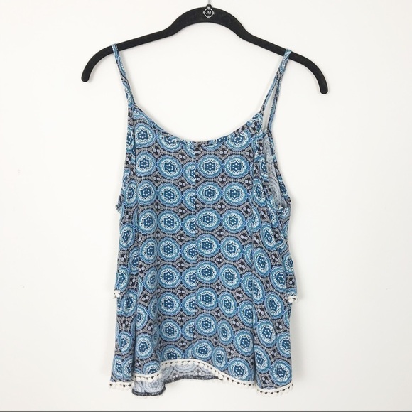 NABEE Tiered Flowy Bohemian Tank Top Cami Medium - Picture 4 of 7